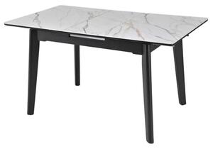 Masa extensibila OSTEN, alb cu efect de marmura/negru, 140/180x80x76 c