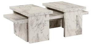 Masuta cafea SANCTUARY, alb cu efect de marmura, PAL, 110x45x30 cm