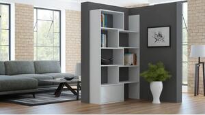Biblioteca PACO, alb, PAL laminat, 74/130x29x188 cm