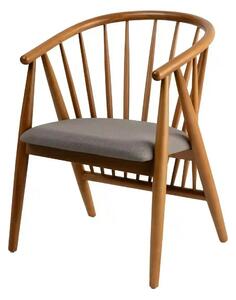 Scaun DORIS, stejar/gri, stofa/lemn, 56x58x82 cm