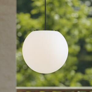 Lampă suspendată pentru exterior Lindby Alea, alb, plastic, Ø 38 cm