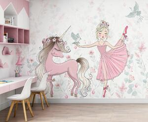 Fototapet Unicorn și o fată, Fototapet copii, Fototapet populare, u95007 - Tapeko.ro
