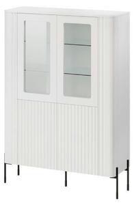 Vitrina VERA, alb, PAL laminat/sticla, 110x40x160 cm
