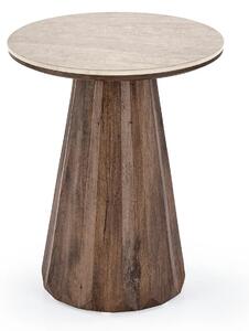 Masuta cafea DIAVOLA S, travertin/nuc, 40x57 cm