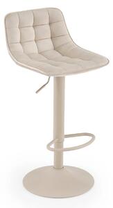 Scaun bar H95_CS, bej deschis/casmir, stofa catifelata/metal, 43x44x84