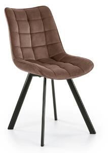 Scaun K332, maro/negru, stofa catifelata/metal, 46x61x84 cm
