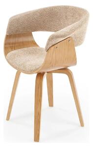 Scaun K545, bej/stejar, stofa clasica/placaj, 63x53x83 cm