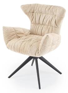 Scaun rotativ K595, bej/negru, stofa/metal, 68x66x88 cm
