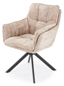 Scaun rotativ K597, bej/negru, stofa/metal, 70x67x90 cm