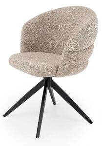 Scaun rotativ K604, bej/negru, stofa/metal, 65x62x85 cm