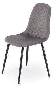 Scaun K608, gri, stofa catifelata/metal, 45x52x88 cm