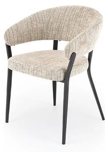Scaun K609, bej/negru, stofa clasica/metal, 53x56x77 cm