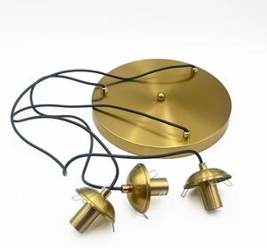 Lustră suspendată pe cablu CRISTAL 3xE14/15W/230V alamă/bej fumuriu
