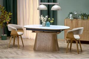 Masa extensibila SIRIUS, alb/stejar natural, 160/240x90x77 cm