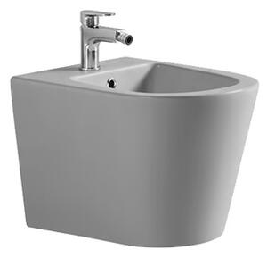 Set vas WC si bideu suspendat, Fluminia Cleo, gri mat
