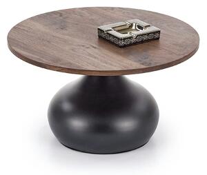 Masuta cafea TIMOR, nuc/negru, 70x42 cm