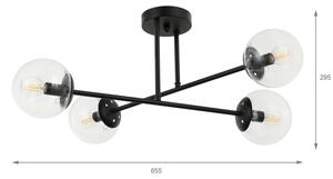 Brilagi - Lustru aplicat MALIVA 4xE14/15W/230V negru/transparent