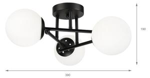 Brilagi - Lustru aplicat de tavan MALIVA 3xE14/15W/230V negru/alb