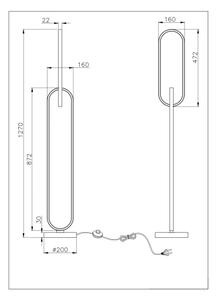 Lampă de podea LED RAVON 2xLED/36W/230V, negru/auriu - Zuma Line F241145502