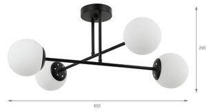 Brilagi - Lustră aplicată MALIVA 4xE14/15W/230V negru/alb