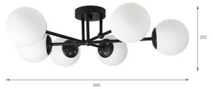 Brilagi - Lustră aplicată MALIVA 6xE14/15W/230V negru/alb