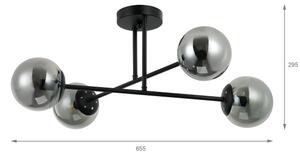 Brilagi - Lustru aplicat MALIVA 4xE14/15W/230V negru/fumuriu
