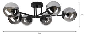 Brilagi - Lustru aplicat MALIVA 6xE14/15W/230V negru/fumuriu