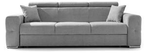 Canapea Extensibilă 3 locuri BELLAGIO, cu tetiere reglabile, 242x95x99 cm, Gri-Deschis-Enjoy