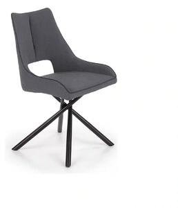 Scaun tapitat K409, gri inchis/negru, stofa clasica/metal, 49x52x84 cm