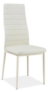 Scaun tapitat H261 BIS, crem, piele ecologica/metal, 40X38X96 cm