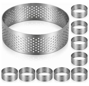 Set 10 inele perforate pentru tarte și prăjituri, inox