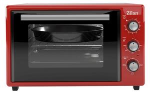 Cuptor electric Zilan ZLN5322 Gusto, Capacitate 35L, Temperatura maxima 250C, Timer, Element incalzire ascuns, Putere 1800W, Rosu