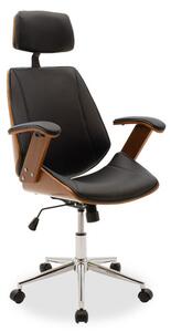 Scaun Birou Fern Negru - Walnut