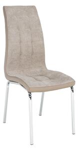 Scaun dining GERDA NEW, bej/crom, textil/piele ecologica/metal, 42x58x