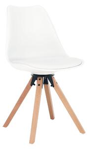 Scaun ETOSA, alb/fag, piele ecologica/plastic/lemn, 48x58x83 cm