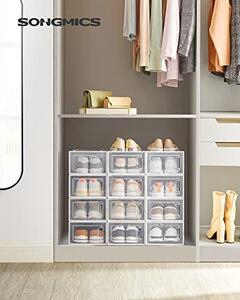 Pantofar din plastic, Songmics, Alb, 33.3x23x14 cm