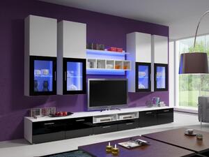 Mobilier living Aston 1 (Alb + negru) (cu iluminat). 611002