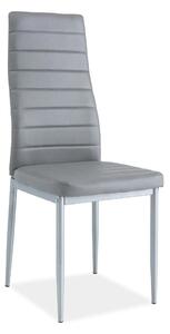 Scaun tapitat H261, gri/aluminiu, piele ecologica/metal, 40X38X96 cm