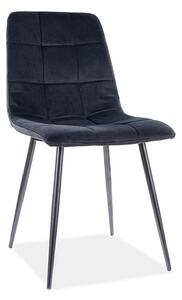 Scaun tapitat MILA, negru, stofa catifelata/metal, 45x41x86 cm