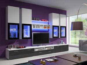 Mobilier living Aston 1 (Alb + gri) (cu iluminat). 611004