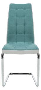 Scaun bucatarie SALOMA NEW, textil/piele ecologica/metal, mentol/gri/c