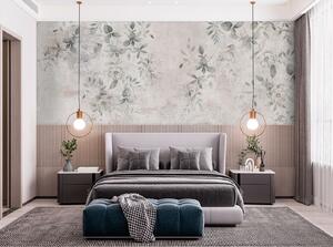 Tapet Flori cu ramuri pe beton grunge fundal minimalism, Fototapet Provence, u96140 : Uwalls.ro