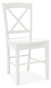 Scaun alb lemn masiv CD-56, 40x36x85 cm