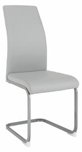 Scaun NOBATA, gri deschis, piele ecologica/metal, 42x56x99 cm