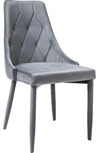 Scaun tapitat TRIX, gri, stofa catifelata/metal, 49x47x89 cm