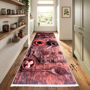 Traversa bucatarie antiderapanta, 80x300 cm, model Coffee Time Rustic, TRB1252