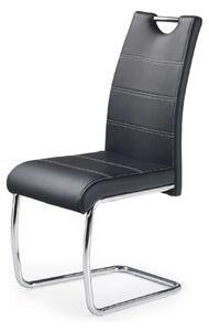 Scaun tapitat piele ecologica K211, negru/crom, 42x60x97 cm