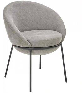 Scaun tapitat dining K482, gri/negru, stofa clasica/metal, 61x59x78 cm