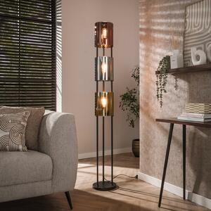 Zijlstra Lampadar Lucente Tricolore, negru, 3 becuri, 175 cm, E27, Negru, Camera de zi / sufragerie, Metal, Modern