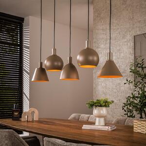 Zijlstra Lampă suspendată Metallo, bej, 5 becuri, 118 cm, E27, reglabil, Bej, Camera de zi / sufragerie, Metal, Modern